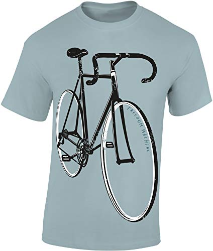 Camiseta de Bicileta: Freedom Machine - MTB Mountain Bike T-Shirt Hombre-s y Mujer-es Regalo Ciclistas Bici BTT MTB BMX Regalos Deporte Ciclista - Retro Fixie Outdoor (M)