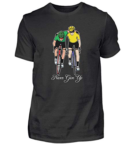 Camiseta de ciclismo Tour – Francia Team Niemals abandonar bicicleta de carreras – Regalo deportivo – Camiseta para hombre Negro XL