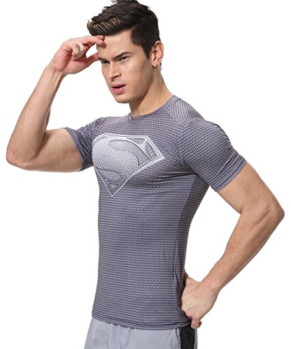 Camiseta de manga corta para hombre, manga corta, diseño de impreso en 3D, para Motion Run, manga corta (, negro, L)