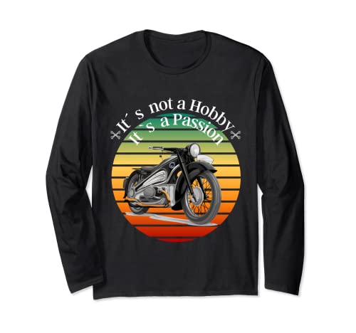 Camiseta de motorista con texto en alemán "Es kein Hobby, es Passion Biker" Manga Larga