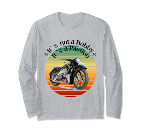 Camiseta de motorista con texto en alemán "Es kein Hobby, es Passion Biker" Manga Larga