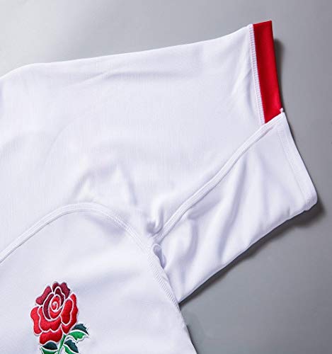 Camiseta de Rugby -2019 Copa Mundial de Rugby de Inglaterra hogar lejos Camiseta de fútbol, ​​los Hijos Adultos de Entrenamiento del fútbol Traje de Deporte (Color : White, Size : S)