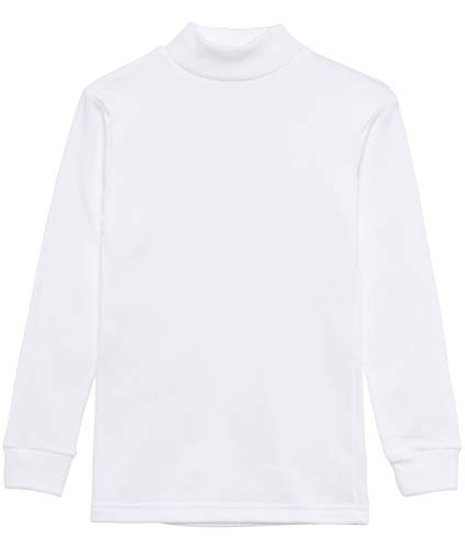 Camiseta termica Interior Niños Cuello Medio Alto Semi Cisne Manga Larga Colores Lisos (Blanco, 4 años)
