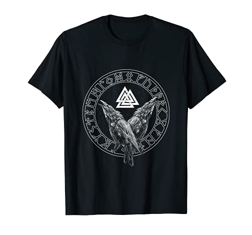 CAMISETA VIKINGS RISE - HUGIN AND MUNIN VALKNUT RUNE REGALO Camiseta