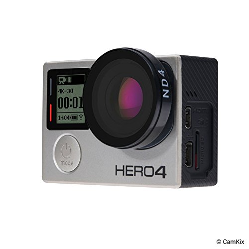 CamKix Paquete de filtros cinematográficos Compatible con GoPro Hero 4 and 3+, Incluye 4 Filtros de Densidad Neutra (ND2/ND4/ND8/ND16), un Filtro UV y un paño de Limpieza