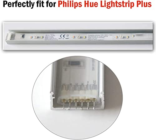 Canal de aluminio ancho, StarlandLed paquete de 10 canales de aluminio para Tira de LED 16mm con todos los accesorios de montura, perfectos para la Philips Hue LightStrip Plus