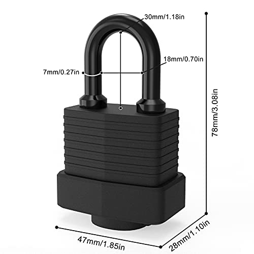 Candado con Llave, [Paquete de 2] Diyife Impermeable Candados Anticut de 40 MM para Trabajo Pesado, Cerradura de Acero Laminado,para Exterior, Armario de Gimnasio, Garaje