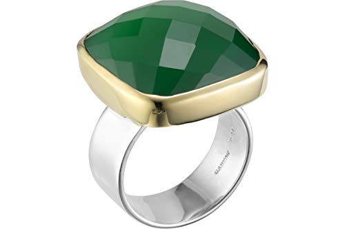 Canyon Bijoux - Anillo cuadrado de plata 925, oro de ónix verde, 12.8 g, T56