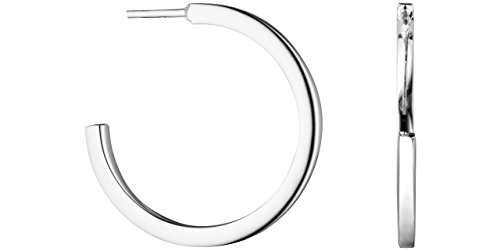 Canyon - Pendientes de aro de plata 925 pasivada, alambre cuadrado, 2,9 g, 30 mm de diámetro