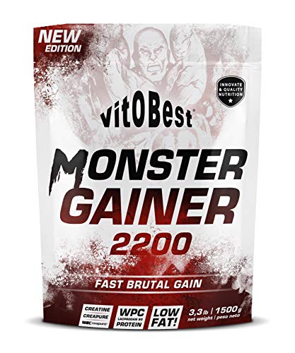 Carbohidratos MONSTER GAINER 2200 - Suplementos Alimentación y Suplementos Deportivos - Vitobest (Fresa, 1,5 Kg)