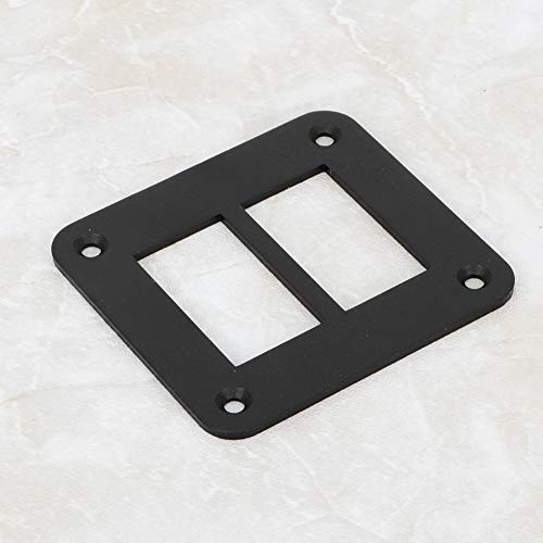 Carcasa de Panel de Interruptor Basculante de 2 Vías, Soporte de Carcasa de Panel de Interruptor Basculante de Barco de Remolque de Coche Duradero de Aluminio Negro