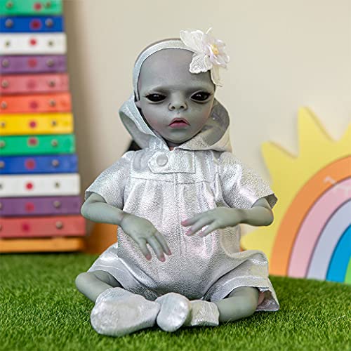 CAREMiLLE 15in Reborns Alien-Doll Baby Sleeping Doll Muñeca nutritiva Realista Hecho a Mano Cuerpo Suave con Ojos Abiertos Niños Niñas Regalo, Reborns Realista