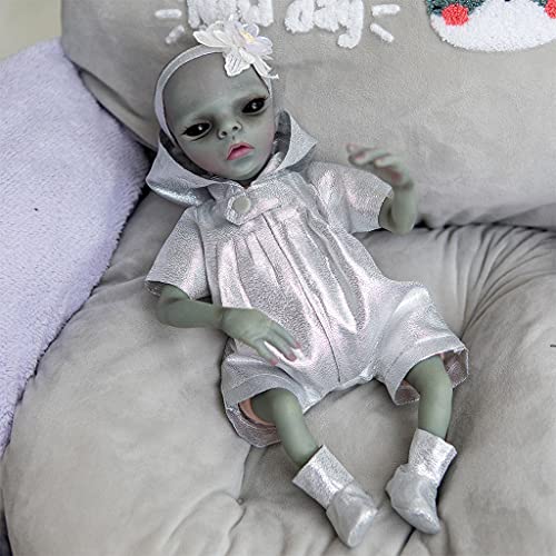 CAREMiLLE 15in Reborns Alien-Doll Baby Sleeping Doll Muñeca nutritiva Realista Hecho a Mano Cuerpo Suave con Ojos Abiertos Niños Niñas Regalo, Reborns Realista