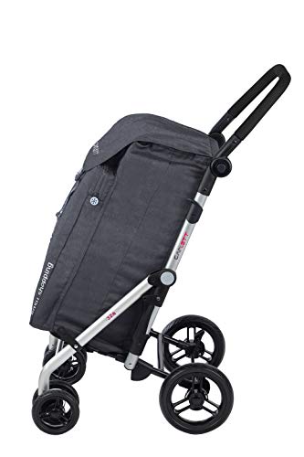 CARLETT - Carro de la Compra de 4 Ruedas Plegable con Bolsa Isotérmica de 11L de Capacidad | Carrito de Gran Capacidad de 65L/32kg con Manillar Regulable y Freno de Seguridad | Modelo Lett470 | Gris