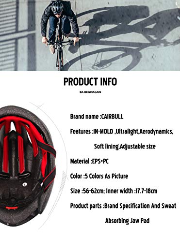 Casco Bicicleta YDHWWSH Triatlón Ciclismo Ciclismo Casco Ultraligero Carretera Carrera Bicicleta Adulto Protector Aero Bicicleta Cascos Equipo Mujeres Tapas De Seguridad 55-62cm