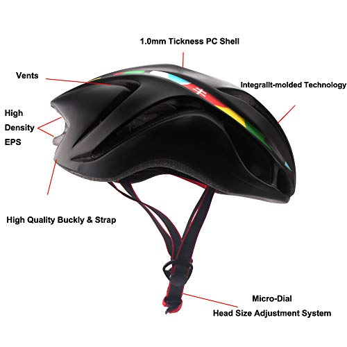 Casco Bicicleta YDHWWSH Triatlón Ciclismo Ciclismo Casco Ultraligero Carretera Carrera Bicicleta Adulto Protector Aero Bicicleta Cascos Equipo Mujeres Tapas De Seguridad 55-62cm