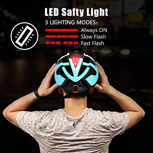 Casco bicicleta/Casco Bicic con luz,Certificado CE, casco bicicleta adulto con Visera Magnética Desmontable Gafas de Protección Super Light Casco Integral de Bicicleta Skateboarding Ski & Snowboard