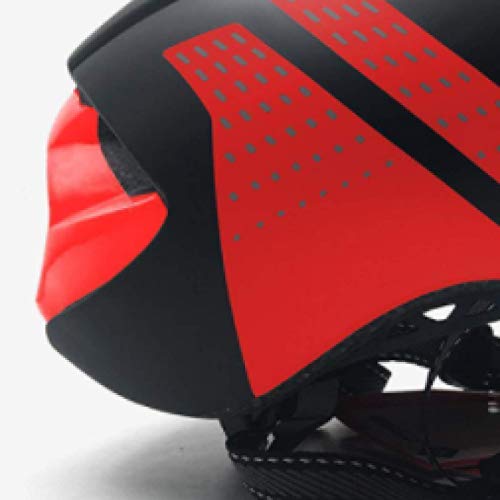 Casco Casco Casco contrarreloj Ciclismo Casco para Hombres Mujeres Gafas Carrera Casco de Bicicleta de Carretera con Lente Equipo de Bicicleta Black Red 1 Lens