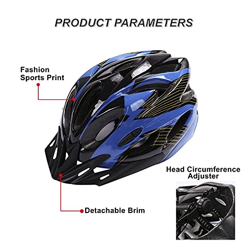 Casco de Bicicleta, Montaña Casco de Bicicleta para Adultos Ajustable con Visera Extraíble para Bicicleta MTB City Specialized Casco de Bicicleta Todoterreno Casco de Bicicleta para Hombres y Mujeres