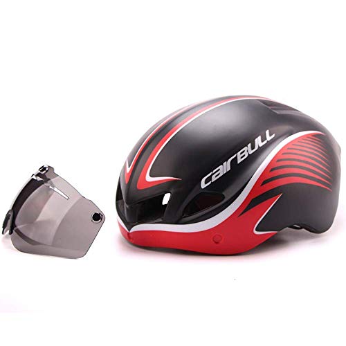 Casco de bicicleta para hombre y mujer, casco de ciclismo de carretera, contrarreloj de competición TT CE, casco de ciclismo EPS+carcasa de PC con lente de ciclismo hebilla rápida y pato turbo, D, A