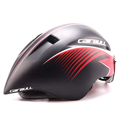 Casco de bicicleta para hombre y mujer, casco de ciclismo de carretera, contrarreloj de competición TT CE, casco de ciclismo EPS+carcasa de PC con lente de ciclismo hebilla rápida y pato turbo, D, A