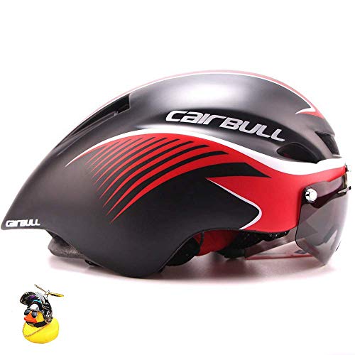 Casco de bicicleta para hombre y mujer, casco de ciclismo de carretera, contrarreloj de competición TT CE, casco de ciclismo EPS+carcasa de PC con lente de ciclismo hebilla rápida y pato turbo, D, A