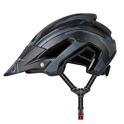 Casco de Ciclismo, 300g 56-60cm Casco Ligero de Bicicleta de Montaña con Visera Desmontable, Ajuste Ajustable, 15 Vetns MTB Asco para Hombres y Mujeres Adultos,Grigio + Nero