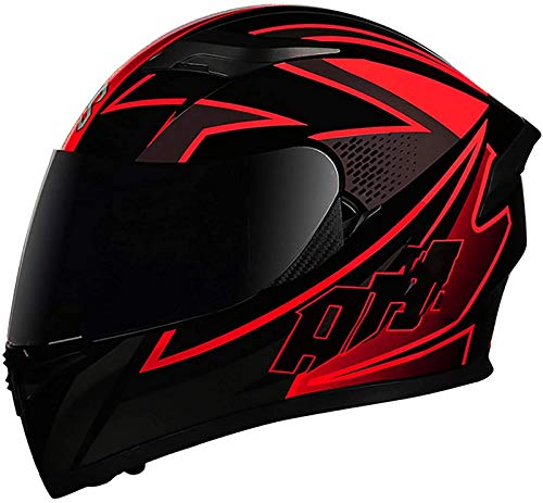 Casco integral para motocicleta con doble lente de cara completa, extraíble  y lavable, forro interior DOT/ECE, casco integrado compacto para hombres y