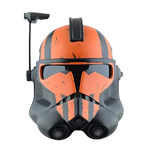 Casco del Stormtrooper de Star Wars de la Cara Llena de látex Máscara Cosplay Prop Herrero látex Casco para Halloween Cosplay de colección para Adultos (Color : Orange)