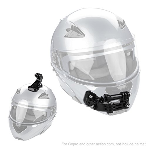 Casco Kit de montaje de casco de barbilla para GoPro Hero 5 6 Cámara de acción Xiaomi Yi, montura frontal y lateral giratoria de casco y soportes adhesivos planos curvados con almohadillas adhesivas