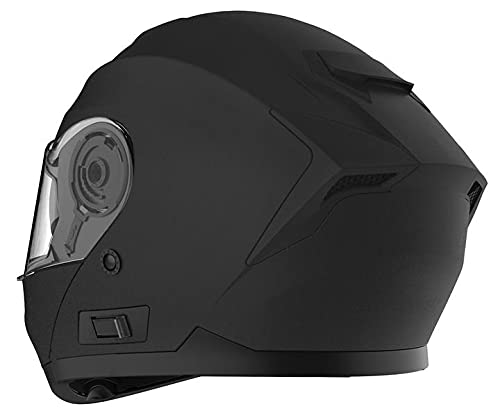 Casco Moto Modular ECE Homologado - YEMA YM-926 Casco de Moto Integral para Mujer Hombre Adultos con Doble Visera-Negro Mate-L