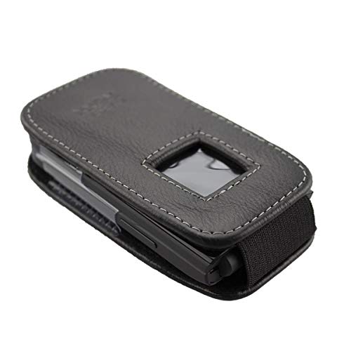 caseroxx Bolsa de Cuero con Clip para el cinturón para Nokia 2720 Flip, Funda Carcasa de Cuero Real en Negro