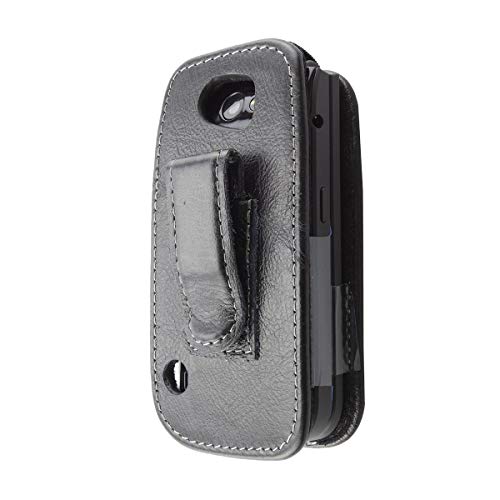 caseroxx Bolsa de Cuero con Clip para el cinturón para Nokia 2720 Flip, Funda Carcasa de Cuero Real en Negro