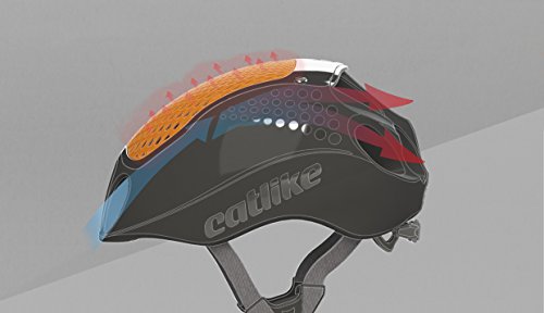 Catlike Cloud 352-2017 Casco de Ciclismo, Unisex Adulto, Negro/Blanco/Rojo, L (60-62 cm)