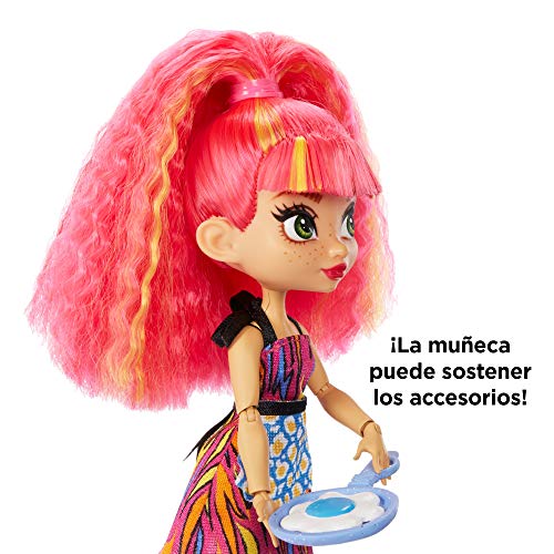 Cave Club Wild About BBQs conjunto de barbacoa con muñeca. mascota y accesorios para niños y niñas +4 años (Mattel GNL96)