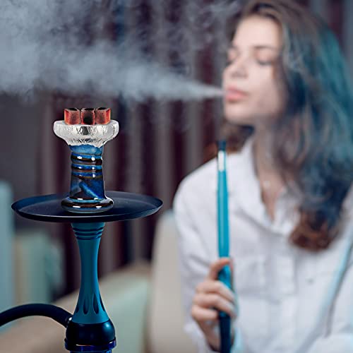 Cazoleta Cachimba Phunnel Cabeza Shisha - Kitosun Mars Hookah Bowl Tazón de barro acristalado con borde compatible con Provost, bueno para todo tipo de sabros de Shisha 12-15g (Denim)