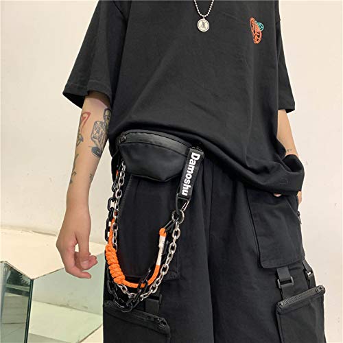 CCLIN Función táctica Crossbody Mochila Bolsas de Pecho Cadenas Hombres Streetwear Bolsa de Cintura pequeña Hip Hop Unisex Paquetes de Cintura para el teléfono Bolsa de cinturón