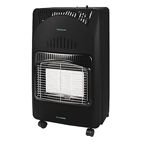 Cecotec Estufa de Gas Butano Ready Warm 4000 Slim Fold. 4200W, Plegable, Cerámica, 3 Modos, Bombonas de 10 kg, Triple sistema de seguridad, 4 Ruedas multidireccionales, Cobertura 30m2