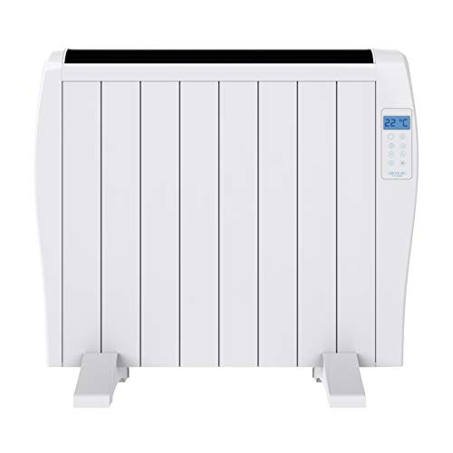 Cecotec Radiador Eléctrico Bajo Consumo Ready Warm 1800 Thermal 8 Elementos, 1200W, De pared o pie, 3 Modos, Temporizador, Mando a Distancia, Pantalla LED, Blanco