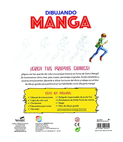 Cefa Toys- Dibujando Petit Picasso, Kit de Bloc de Dibujo Guiado de Comic Manga con Accesorios incluidos, Apto para Niños a Partir de 8 años, Color (574)