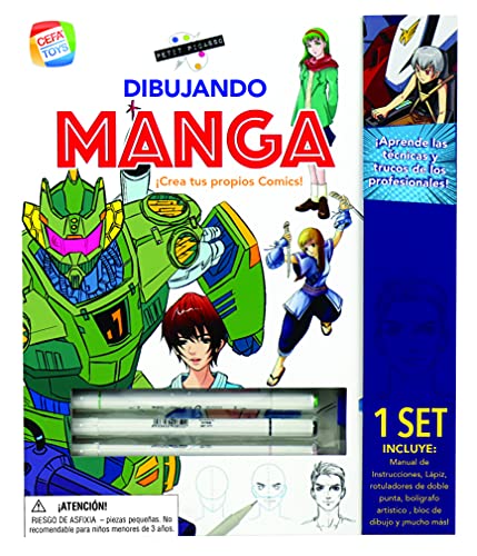 Cefa Toys- Dibujando Petit Picasso, Kit de Bloc de Dibujo Guiado de Comic Manga con Accesorios incluidos, Apto para Niños a Partir de 8 años, Color (574)