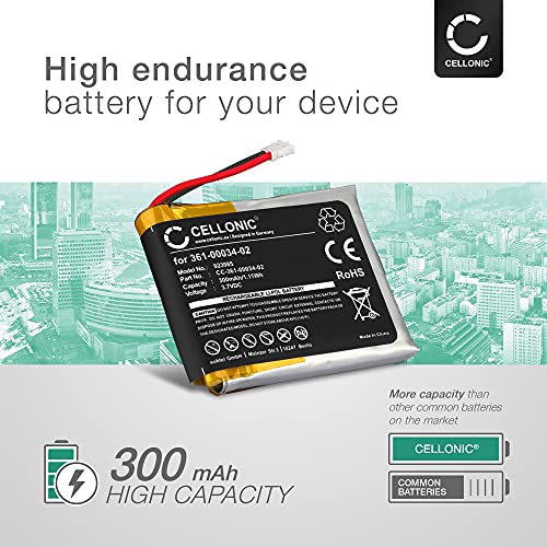 CELLONIC Batería de Repuesto 361-00034-02 Compatible con smartwatch Garmin Fenix 3 / Fenix 3 HR, 300mAh 361-00034-02 Accu Battery Pack