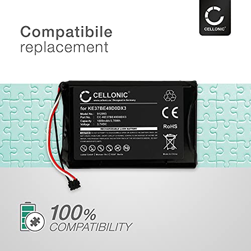 CELLONIC® Batería de Repuesto 361-00035-00, KE37BE49D0DX3 Compatible con Garmin Edge 800 / Edge 810 / Edge Touring, 1000mAh Accu GPS Pila sustitución Battery