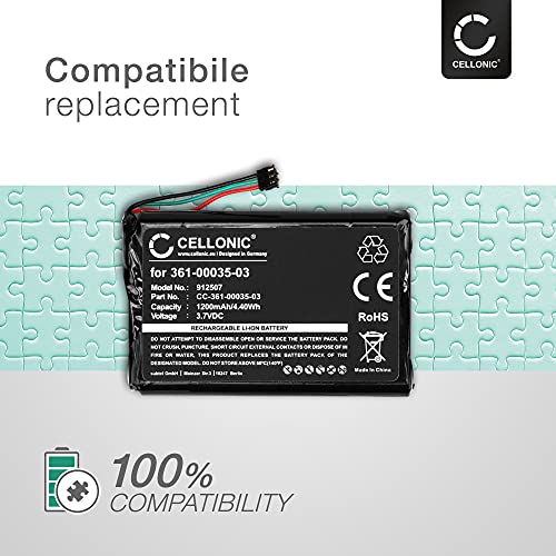 CELLONIC® Batería Premium Compatible con Garmin Nüvi 2597, 2595, 2497, 2495, 2475, 2455 / Edge 1000 Touring, 361-00035-03 1200mAh Pila Repuesto bateria