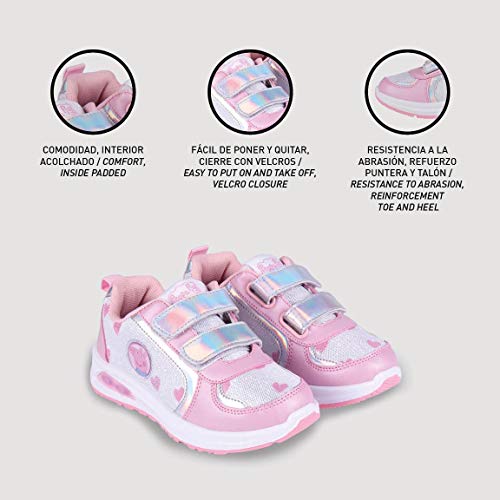 CERDÁ LIFE'S LITTLE MOMENTS Zapatillas con Luces para Niñas de Peppa Pig con Licencia Oficial Nickelodeon, Deportivas, Multicolor, 24 EU