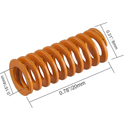 CESFONJER Muelles para impresora 3D de 0,31 pulgadas de diámetro exterior de 0,78 pulgadas de longitud, muelles de compresión M3, carga de luz de tornillo para Creality CR-10 10S S4 Ender 3 (10 PCS)