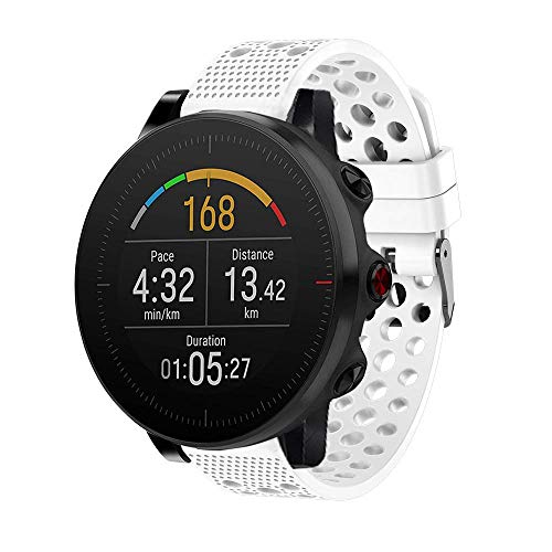 Ceston Respirable Deporte Silicona Clásico Correas para Smartwatch Polar Vantage M (Rojo + Verde + Blanco)