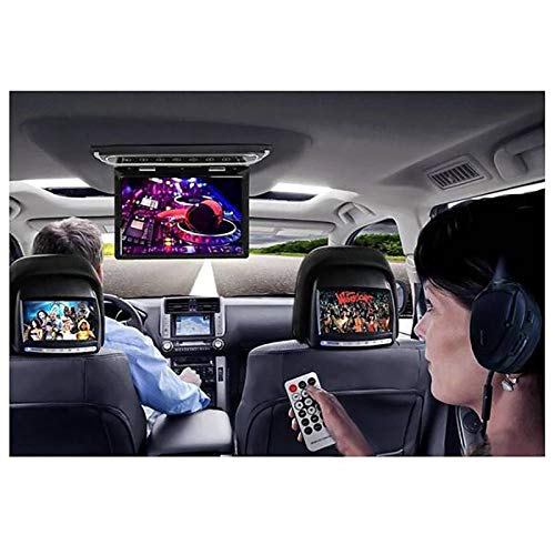 CESUO Monitor Abatible para Coche de 10,1 Pulgadas, Reproductor HD 1080P, Reproductor de DVD Ultra Fino para Coche, Entrada de VíDeo de 2 VíAs, Monitor LCD para Techo de Coche