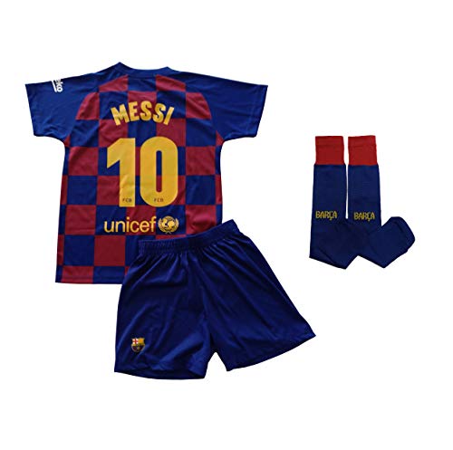 Champion's City Conjunto Completo Infantil - Messi - 10 - FC Barcelona Réplica Oficial Licenciado de la Primera Equipación Temporada 2019-2020 (6 Años)
