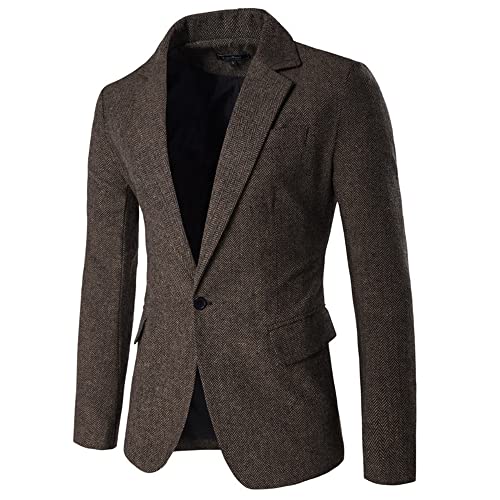 Chaqueta Hombre Slim Fit Solapa Estampado/Cuadros/Color Sólido Trajes Hombres Trabajo Negocios Banquete Anfitrión Discoteca Chaqueta Hombres Simplicidad Moda Chaqueta Hombres